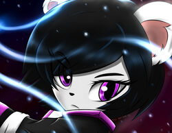  2016 anthro bear black_hair clothed clothing female freedom_planet fur galaxytrail giant_panda hair kenjikanzaki05 looking_at_viewer mammal neera_li purple_eyes solo white_body white_fur 