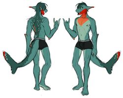  anthro biped boxer_briefs clothing fish male marine multiple_images navel nipples piranhapettingzoo shark sharp_teeth simple_background smile solo standing tail teeth tongue tongue_out underwear white_background 