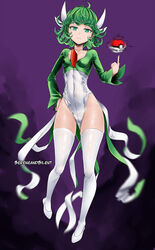  cosplay dress gardevoir one_punch_man pokemon sereneandsilent tatsumaki_(one_punch_man) thighhighs 