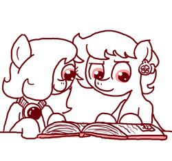  book duo ear_piercing earth_pony emerald_jewel_(colt_quest) equid equine fan_character female feral ficficponyfic hasbro horse jewelry male mammal my_little_pony necklace piercing pony ruby_rouge_(colt_quest) simple_background 