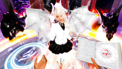  3d abs blood blue_eyes blush bodily_fluids body breasts curvy cute demon_girl demon_horns demon_tail demon_wings escort female fire hair lynn_(vindictus) mabinogi_heroes magic monster nipples portal princess pussy ritual sex_slave succubus summon theivoryking thighs vindictus young 