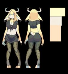  anthro antlers breasts clothed clothing coraline_brown digital_media_(artwork) ear_piercing female fishnet_clothing fishnet_legwear hi_res horn imaaahorny jackalope lagomorph legwear looking_at_viewer mammal piercing solo topwear trans_(lore) trans_woman_(lore) 