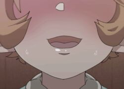  animated animated blush breath brown_hair close-up female female granblue_fantasy licking_lips saliva samon_shiu sierokarte solo sweat tongue tongue_out 