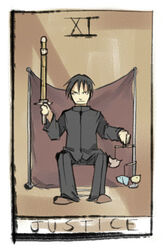  bamboo_sword card_(medium) lowres male male_focus school_uniform shinai sword tarot weapon yamaada 