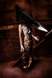  blood cosplay full_body gender_swap helmet photo pyramid_head rule_63 silent_hill silent_hill_(movie) solo 