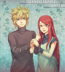  blonde_hair couple hinell hinell06 namikaze_minato naruto naruto_shippuuden red_hair smile uzumaki_kushina 