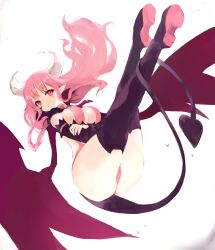  ass bat_wings black_bow black_cloak black_sleeves black_tail blush boots bow breasts cloak curved_horns curvy demon demon_girl demon_horns demon_tail demon_wings detached_sleeves disgaea female groin heart heart_print highres horns huge_ass kakuwashi large_breasts long_hair looking_at_viewer makai_senki_disgaea makai_senki_disgaea_3 navel necktie pink_eyes pink_hair pointy_ears purple_footwear red_necktie revealing_clothes sidelocks simple_background smile solo succubus_(disgaea) tail thick_thighs thigh_boots thighhighs thighs white_background white_horns wide_hips wings 