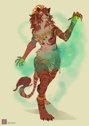  2019 amarian druid felid female hi_res jewelry magic magic_user mammal pantherine solo tiger tribal_spellcaster 