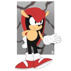  1:1 anthro armadillo black_body clothing featureless_crotch footwear footwear_only gloves gloves_only hand_on_hip handwear handwear_only hi_res innotsu male mammal mighty_the_armadillo mostly_nude narrow_hips nude nude_anthro nude_male red_clothing red_footwear red_shoes sega shoes shoes_only smile solo sonic_the_hedgehog_(series) standing tail tan_body tan_skin thin_calves thin_legs thin_thighs white_clothing white_gloves white_handwear xenarthran 