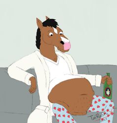  alcohol beer belly beverage big_belly bojack_horseman equid equine horse mammal netflix overweight slightly_chubby tairedfox 