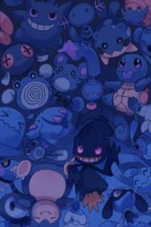  2:3 ambiguous_gender banette blue_theme bluekomadori body_zipper canid canine chimecho chinchou croagunk cubchoo doll feral fossil_pokemon game_freak generation_1_pokemon generation_2_pokemon generation_3_pokemon generation_4_pokemon generation_5_pokemon gengar ghost group hi_res large_group legendary_pokemon litwick looking_at_viewer lying mammal marill nintendo omanyte phanpy phione piplup pokemon pokemon_(species) poliwag poliwhirl red_eyes riolu smile snorlax spheal spirit squirtle wobbuffet wooper wynaut zipper zipper_mouth 