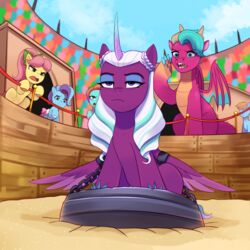  1:1 alicorn blaize_skysong_(mlp) bound braided_hair chains dragon equid equine feathered_wings feathers female feral glory_(mlp_g5) hair hasbro hi_res horn jazz_hooves_(mlp) mammal marenlicious membrane_(anatomy) membranous_wings meme meme_pose mlp_g5 my_little_pony mythological_creature mythological_equine mythological_scalie mythology nickelodeon opaline_(mlp) posey_(g5) quadruped scalie spongebob_squarepants tail unimpressed wings wrists_tied 