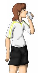  beverage black_bottomwear black_clothing black_pants bottomwear clothing foulfrost hair hi_res human kyrio looking_away male mammal pants simple_background solo story story_in_description uniform white_background 