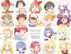  &gt;_&lt; 6+girls :d :p ;d bangs baseball_cap black-framed_eyewear blonde_hair blue_eyes blue_hair blunt_bangs blush braid bright_pupils brown_eyes brown_hair citron_(pokemon) closed_eyes collarbone dark_skin dawn_(pokemon) dent_(pokemon) eureka_(pokemon) eyebrows_visible_through_hair eyes_visible_through_hair flower gen_1_pokemon glasses green_eyes green_hair hair_between_eyes hand_on_eyewear hand_on_headwear hand_on_own_chin hand_up haruka_(pokemon) hat headband holding holding_flower index_finger_raised iris_(pokemon) kaki_(pokemon) kasumi_(pokemon) kenji_(pokemon) kojirou_(pokemon) light_brown_hair lillie_(pokemon) long_sleeves looking_at_viewer mamane_(pokemon) mao_(pokemon) masato_(pokemon) mei_(maysroom) multicolored_hair multiple_boys multiple_girls musashi_(pokemon) one_eye_closed open_mouth orange_hair outstretched_arms pikachu pokemon pokemon_(anime) pokemon_(classic_anime) pokemon_(creature) pokemon_ag pokemon_bw_(anime) pokemon_dp_(anime) pokemon_sm_(anime) pokemon_xy_(anime) purple_hair red_flower red_hair red_rose rose round_teeth satoshi_(pokemon) serena_(pokemon) short_hair side_ponytail sleeveless sleeveless_duster smile spiked_hair suiren_(pokemon) takeshi_(pokemon) teeth tongue tongue_out twin_braids v-shaped_eyebrows w white_pupils 