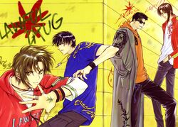  clamp gap himura_rikuou kakei_(legal_drug) kudou_kazahaya legal_drug male saiga 