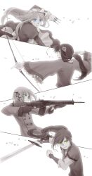  belarus chigu gun hetalia_axis_powers hungary liechtenstein monochrome sword taiwan 