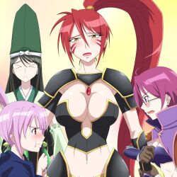  akechi_mitsuhide_(sengoku_otome) blush breasts character_request cleavage imagawa_yoshimoto_(sengoku_otome) kiminitokimeki oda_nobunaga_(sengoku_otome) oppai ponytail red_hair ribonzu sengoku_otome tokugawa_ieyasu_(sengoku_otome) 