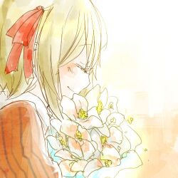  bad_link bouquet character_request closed_eyes copyright_request female flower happy kurau_kii lowres profile smile solo 