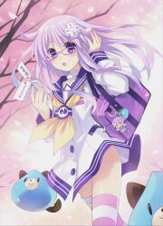  absurdres choujigen_game_neptune choujigen_game_neptune_mk2 compile_heart dogoo female glasses highres idea_factory long_hair nepgear neptune_(choujigen_game_neptune) neptune_(series) pink_hair purple_eyes purple_sister slime solo_focus tsunako 