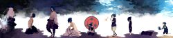  6+boys bad_id bad_pixiv_id black_hair chokota cloud highres male_focus multiple_boys multiple_persona naruto naruto_(series) rain smile storm uchiha_sasuke uzumaki_naruto wide_image 