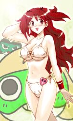  aged_up bikini breasts cleavage commentary_request female gato_(yurusaretene) giroro hinata_natsumi keroro keroro_gunsou large_breasts long_hair md5_mismatch navel photoshop_(medium) red_eyes red_hair side-tie_bikini_bottom solo strap_gap swimsuit twintails underboob white_bikini wristband 