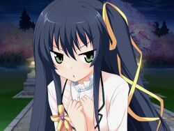  angry female game_cg love_kami lovekami motoi_ayumu night outdoors pulltop sakusa_itsuki side_ponytail sky solo source_request yashima_takahiro 