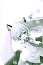  hatsune_miku monochrome shimeko tagme vocaloid 