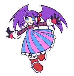  android blue_eyes call_(mighty_no._9) call_d eyebrows female hairband headphones long_hair mighty_no._9 open_mouth purple_hair robot skirt solo tied_hair twintails 