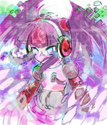  android call_(mighty_no._9) call_d female hairband headphones long_hair mighty_no._9 purple_hair robot robot_joints solo tied_hair twintails 