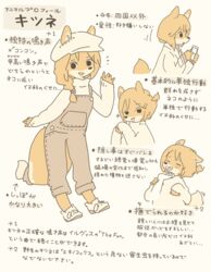  anthro biped canid canine clothing disembodied_hand duo electronics female footwear fox furgonomics gesture hair hat headgear headwear hi_res japanese_text kemono mammal multiple_images overalls petting phone shizuku_(yagi) shoes solo solo_focus sweater text topwear translated waving white_clothing white_sweater white_topwear yagi_the_goat 