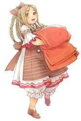  blush eunice fat female green_hair looking_at_viewer official_art purple_eyes rune_factory 