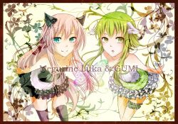  catgirl dress garter gumi megurine_luka nou thighhighs vocaloid 