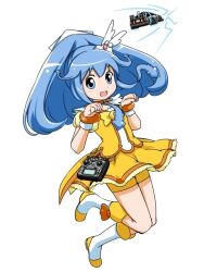  back_to_the_future bad_link blue_eyes blue_hair bow car choker cosplay cure_peace cure_peace_(cosplay) delorean female flying_car hair_flaps ikamusume kanemoto_hisako motor_vehicle orange_choker poponpin precure shinryaku!_ikamusume shorts shorts_under_skirt simple_background skirt smile_precure time_machine voice_actor_connection white_background wide_ponytail yellow_bow yellow_shorts yellow_skirt 