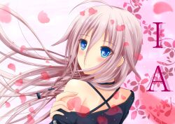  braids close ia long_hair petals shiawase_iro vocaloid 