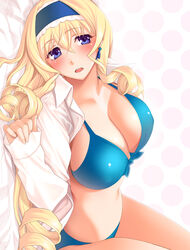  bikini cecilia_alcott cleavage dress_shirt infinite_stratos open_shirt oretoreon swimsuits 