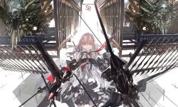  berlinetta_(pixiv_fantasia) commentary_request cross dress female highres lin+ pixiv_fantasia pixiv_fantasia_sword_regalia solo sword weapon white_hair 