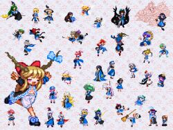  &gt;_&lt; 0_0 6+girls @_@ ahoge alice_margatroid animal_ears apron arm_up bandages bird_wings black_eyes black_hair blonde_hair bloomers blue_eyes blue_hair blush bow braid broom brown_eyes brown_hair cape carrying cat_ears cat_tail chen cirno clenched_hand closed_eyes cloud commentary_request cosplay crescent curiosities_of_lotus_asia curly_hair curtsey detached_sleeves double_bun dress earmuffs everyone fairy_wings floating flower flying_kick fox_tail frog green_bow green_eyes green_hair grey_hair hair_bobbles hair_bun hair_ornament hair_ribbon hairband hairbow hakurei_reimu hand_fan hand_on_own_hip hat hat_bow head_wings headphones hieda_no_akyuu high_heels hijiri_byakuren hime_cut himekaidou_hatate hinanawi_tenshi hokuto_no_ken hong_meiling hood horns houraisan_kaguya ibaraki_kasen ibuki_suika ice ice_wings inaba_tewi index_finger_raised izayoi_sakuya jojo_no_kimyou_na_bouken jumping kaenbyou_rin kamishirasawa_keine kazami_yuuka kicking kirisame_marisa kkk0167 kneeling kochiya_sanae konpaku_youmu kumoi_ichirin levitation lily_white long_hair long_skirt luna_child maid maid_headdress mary_janes mima_(touhou) miniskirt morichika_rinnosuke morichika_rinnosuke_(cosplay) moriya_suwako mouse_ears mouse_tail multicolored_hair multiple_girls nagae_iku nazrin one_eye_closed onozuka_komachi open_mouth outstretched_arm pants parody patchouli_knowledge petals pink_hair pixel_art pouncing purple_hair rabbit_ears rabbit_tail red_hair reisen_udongein_inaba reiuji_utsuho remilia_scarlet ribbon rope saigyouji_yuyuko sandals saturday_night_fever scarf seiza shameimaru_aya shawl shimenawa shoes short_hair single_braid sitting skirt slippers smile stance standing star_sapphire stone_ocean sunny_milk sword sword_of_hisou tabard tail tengu third-party_edit third_eye tokiko_(touhou) tokin_hat touhou touhou_(pc-98) toyosatomimi_no_miko translated triangular_headpiece twin_braids two-tone_hair two_side_up umbrella underwear unsheathed unzan very_long_hair weapon weather_report_(stand) white_dress wide_sleeves wings witch witch_hat yagokoro_eirin yakumo_ran yakumo_yukari yasaka_kanako yin_yang zouri 