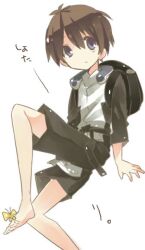  1boy aoi_toori aoi_tori backpack bag butterfly kyoukai_senjou_no_horizon kyoukaisenjou_no_horizon lolicon male male_focus shorts solo tsuka_(raikousama) tsukamoto 