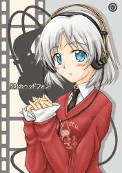  artist_request blush female headphones looking_at_viewer masana_hatuse necktie sanya_v_litvyak strike_witches tonttu 