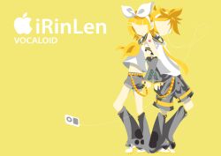  ipod kagamine_len kagamine_rin parody polychromatic vocaloid yellow 