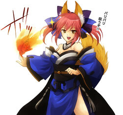  animal_ear_fluff animal_ears bad_id bad_pixiv_id bare_shoulders blue_bow blue_kimono bow breasts cleavage collar cowboy_shot detached_collar detached_sleeves fate/extra fate_(series) female fox_ears fox_girl fox_tail hair_between_eyes hairbow izru japanese_clothes kimono long_sleeves looking_at_viewer medium_breasts obi ofuda open_mouth pelvic_curtain pink_hair sash sidelocks simple_background solo sparkle split_ponytail tail talisman tamamo_(fate) tamamo_no_mae_(fate/extra) teeth translated white_background wide_sleeves yellow_eyes 