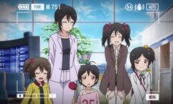  1boy 4girls animated animated black_hair camera love_live!_school_idol_project multiple_girls red_eyes side_ponytail twintails yazawa_kokoa yazawa_kokoro yazawa_kotarou yazawa_nico yazawa_nico&#039;s_mother 