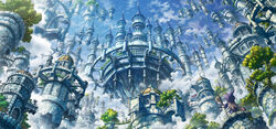  brown_hair building clouds hat long_hair original scenic sky tami witch witch_hat 