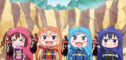  &gt;_&lt; +_+ 4girls animated animated chibi closed_eyes coke doma_umaru ebina_nana himouto!_umaru-chan hood motoba_kirie multiple_girls tachibana_sylphynford 