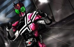  1boy bad_id bad_pixiv_id belt decadriver dutch_angle kamen_rider kamen_rider_dcd kamen_rider_decade male_focus nof photoshop_(medium) solo 