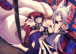  animal_ears cleavage haik kitsune tail 