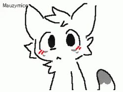  2022 2d_animation 4:3 ambiguous_gender animated anthro blush cheek_tuft closed_eyes digital_drawing_(artwork) digital_media_(artwork) domestic_cat facial_tuft felid feline felis flipnote_studio looking_at_viewer low_res mammal mauzymice open_mouth short_playtime shy silly_cat simple_background solo tuft 