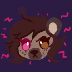  1:1 angry anthro baja_gryphon brown_hair chibi digital_media_(artwork) female hair helena_(bonk6) hi_res hyena icon mammal pouty solo spotted_hyena 