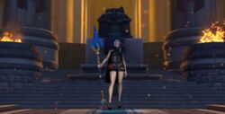  3d 3d_(artwork) alliance_(warcraft) blizzard_entertainment cathedral cloak dress female glossy heels high_heel_boots high_heels human human_mage jaina_proudmoore legs legwear mage mage_(warcraft) nylons outfit pantyhose pose posing shiny skirt source_filmmaker staff stockings teejay22 thick thick_thighs tights warcraft white_hair world_of_warcraft 