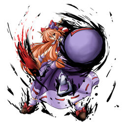  bad_id bad_pixiv_id chains dokugiri female gourd horns ibuki_suika kotorippi long_hair parody photoshop_(medium) solo street_fighter street_fighter_iv_(series) style_parody touhou 